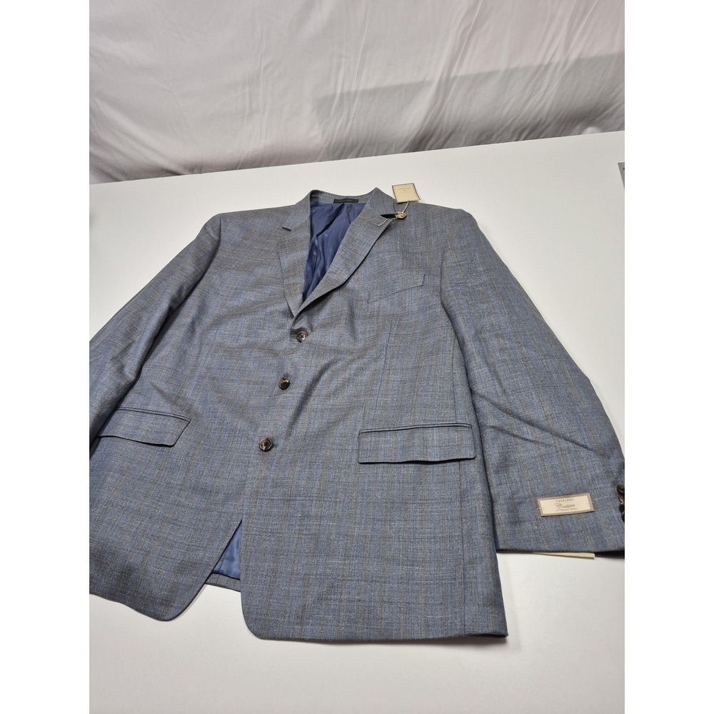 Peerless Couture Blazer Mens 50R Blue Silk Wool Linen Sport Coat Jacket NWT